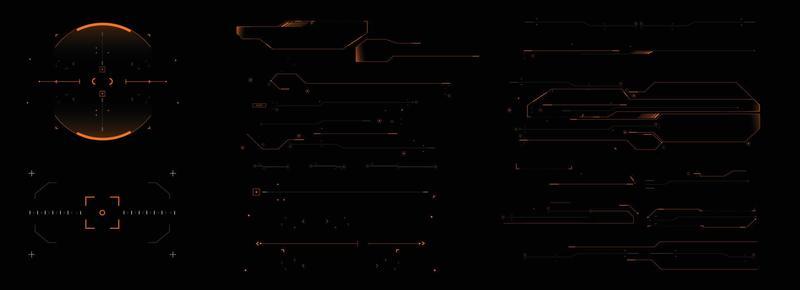 Target HUD for the game screen, Futuristic design elements. HUD focus elements