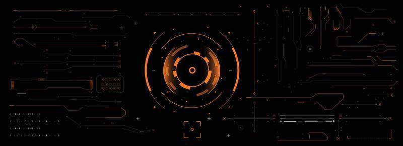 Target HUD for the game screen, Futuristic design elements. HUD focus elements