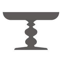 Cake stand in flat icon style. Empty tray for fruit and desserts. Vector silhouette