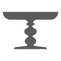 Cake stand in flat icon style. Empty tray for fruit and desserts. Vector silhouette