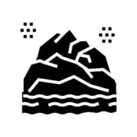 mountain landscape glyph icon vector illustration