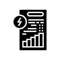 invoice document of energy saving glyph icon vector illustration