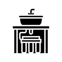 water filter under sink glyph icon vector illustration