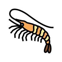 white leg shrimp color icon vector illustration