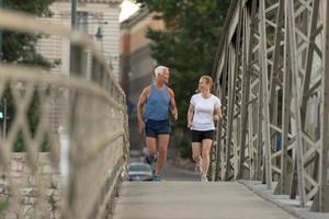 Couple jogging outside photo