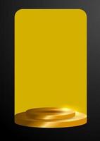 Gold podium or showcase to place products for business concepts vector