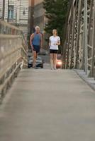 Couple jogging outside photo