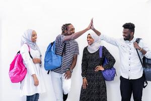 retrato de grupo de estudiantes africanos foto