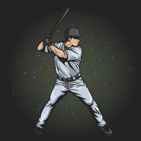 Ink sketch of baseball player Royalty Free Vector Image