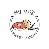 Simple hand drawn bakery logo cliparts vector