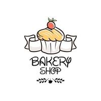 Simple hand drawn bakery logo cliparts vector