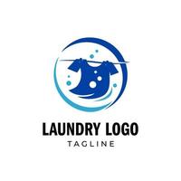 Blue laundry washing machine logo, suitable for cleaning business vector