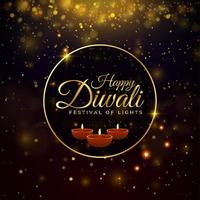 Celebration Diwali Festival Of Lights Holiday Design vector with glitter light effect