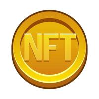 Cryptocurrency, NFT-token Internet currency of the future. Vector coin