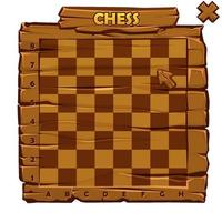 Wooden Chessboard for 2D game. Vector background