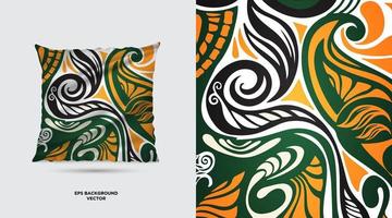 Modern and Abstract Fabric textile pattern design template vector. Futuristic Fabric Painting Designs For Pillow Covers vector