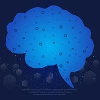 Modern Artificial intelligence concept design background vector