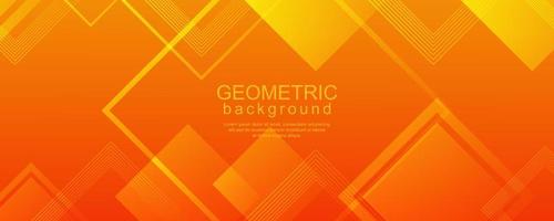 Minimal geometric background with dynamic square design in orange gradient color vector