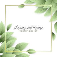 Green leaves background with copy space vector