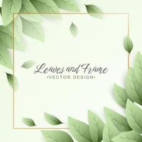 Green leaves background with copy space vector