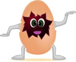 personaje de mascota de huevo de dibujos animados bailando. ilustración vectorial aislado sobre fondo blanco vector