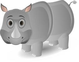 cartoon illustration of cute rhino vector