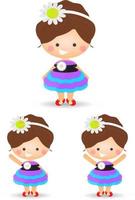 cartoon girl character set expression vector