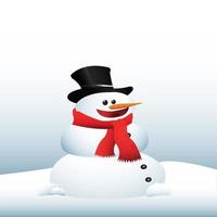 snowman illustration with hat and scarf vector