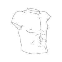 Line Art Greek Sculpture of Man Torso. Aesthetic statues vector