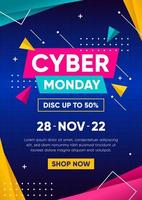 diseño de cartel de promoción de publicidad de cyber monday vector