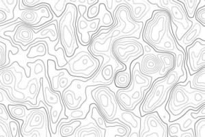 mapa topográfico sobre fondo blanco. textura de relieve de terreno abstracto de línea de contorno. paisaje ondulado geográfico. ilustración vectorial vector