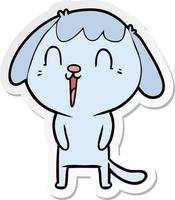 sticker of a cute cartoon dog vector