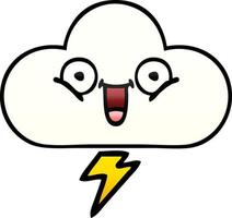 gradient shaded cartoon thunder cloud vector