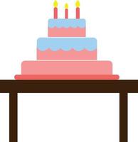 Isolated Cake on Table Vector Illustration Graphic