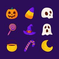 Trick Or Treat Halloween Doodle Icon Collection vector