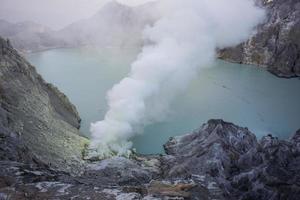 Kawah Ijen Volcano in East Java , Indonesia photo