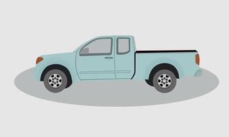 Pickup truck showing side view. Flat styled vector illustration.