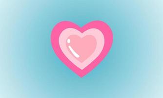 Heart, symbol of love and Valentine's Day. Three layers of pink flat icons have a reflection on blue background. vector