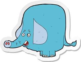 sticker of a cartoon funny elephant vector