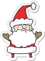 sticker of a cartoon confused santa claus vector