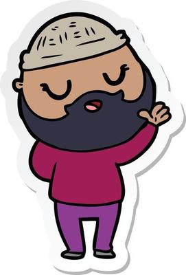 sticker of a cute cartoon man with beard