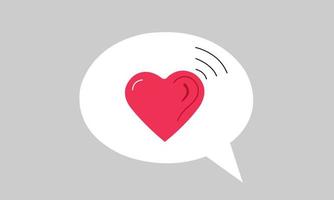 Listen carefully in the thought bubble. Have a heart as a good listener. vector