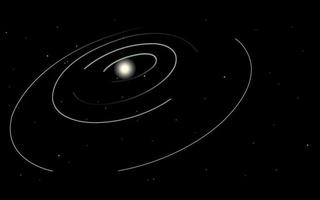 líneas de galaxias espaciales. órbita puntual de las estrellas. ilustración vectorial vector