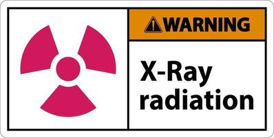 Señal de advertencia de radiación de rayos X sobre fondo blanco. vector