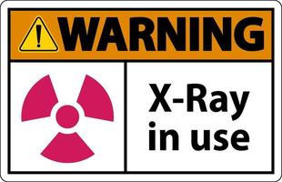 Warning Sign x-ray in use On White Background vector