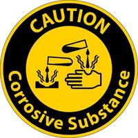 Caution Sign Corrosive Substance On White Background vector