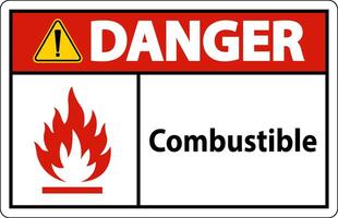 Danger Sign Combustible On White Background vector