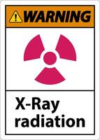 Warning Sign x-ray radiation On White Background vector