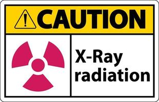 señal de precaución radiación de rayos x sobre fondo blanco vector