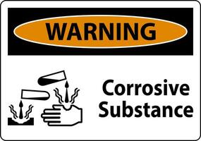 Warning Sign Corrosive Substance On White Background vector